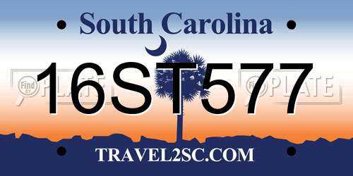16ST577 South Carolina License Plate