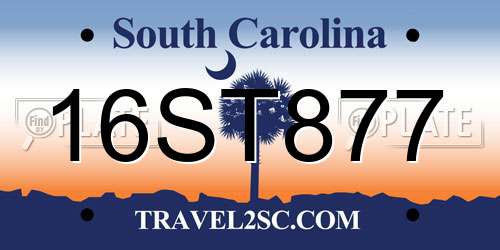 16ST877 South Carolina License Plate