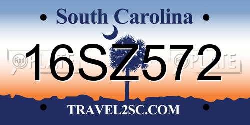 16SZ572 South Carolina License Plate