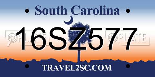 16SZ577 South Carolina License Plate