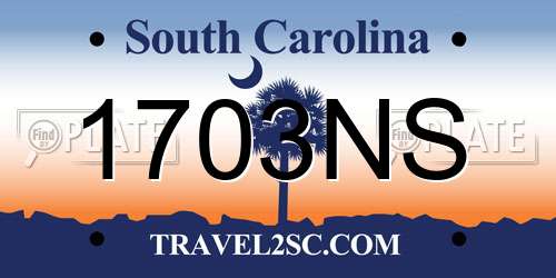 1703NS South Carolina License Plate