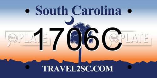 1706C South Carolina License Plate