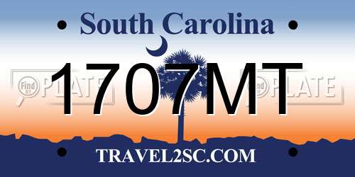 1707MT South Carolina License Plate