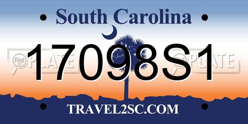 17098S1 South Carolina License Plate