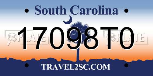 17098T0 South Carolina License Plate