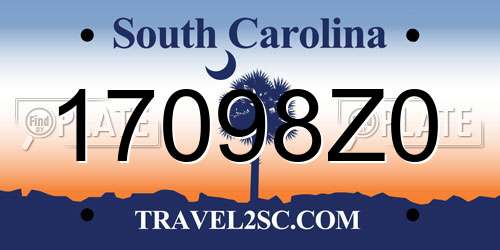 17098Z0 South Carolina License Plate