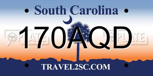170AQD South Carolina License Plate