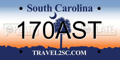 170AST South Carolina License Plate