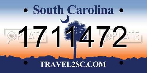 1711472 South Carolina License Plate