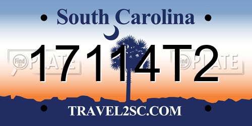 17114T2 South Carolina License Plate