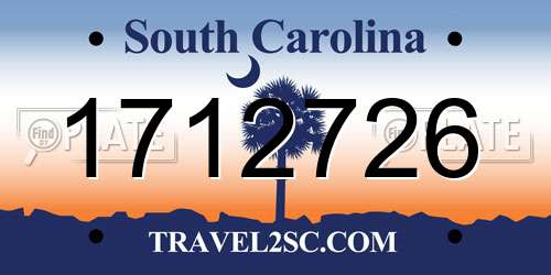 1712726 South Carolina License Plate