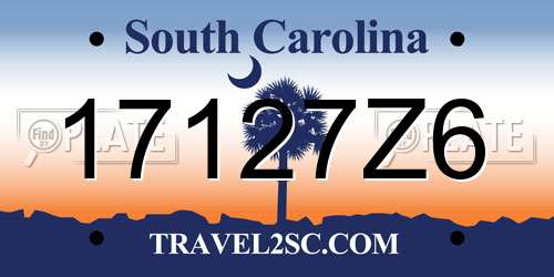 17127Z6 South Carolina License Plate