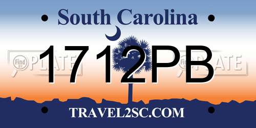 1712PB South Carolina License Plate