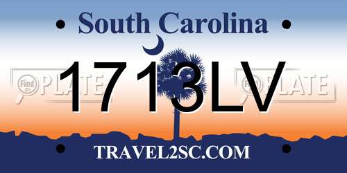 1713LV South Carolina License Plate