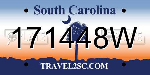 171448W South Carolina License Plate