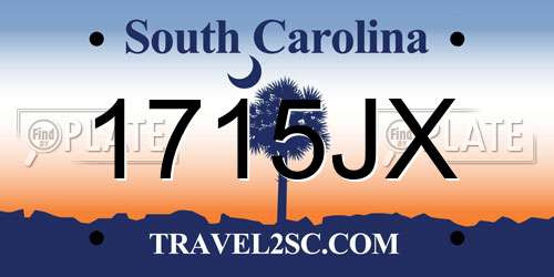 1715JX South Carolina License Plate
