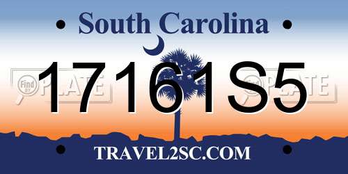 17161S5 South Carolina License Plate