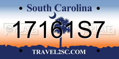 17161S7 South Carolina License Plate