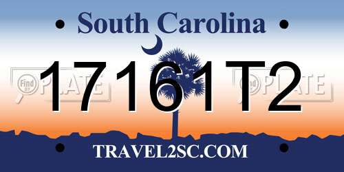 17161T2 South Carolina License Plate
