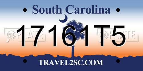 17161T5 South Carolina License Plate
