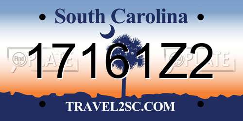 17161Z2 South Carolina License Plate