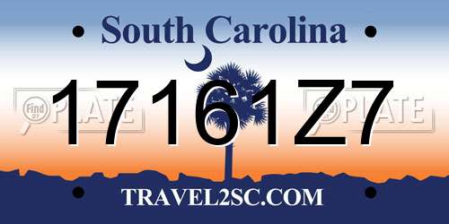 17161Z7 South Carolina License Plate