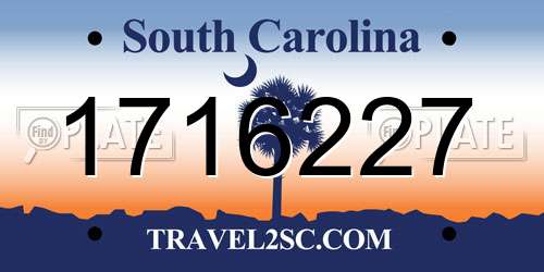 1716227 South Carolina License Plate