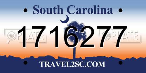1716277 South Carolina License Plate