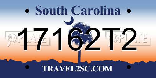17162T2 South Carolina License Plate