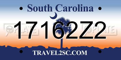 17162Z2 South Carolina License Plate