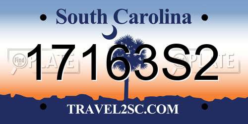 17163S2 South Carolina License Plate