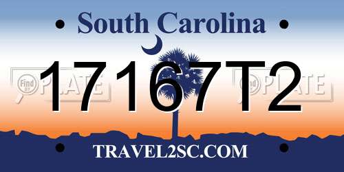 17167T2 South Carolina License Plate