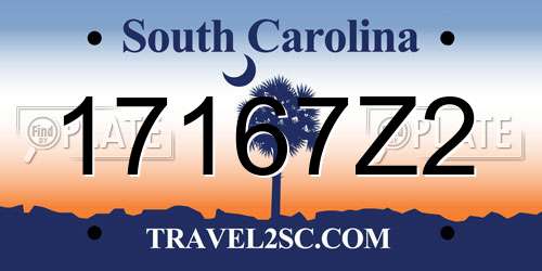 17167Z2 South Carolina License Plate