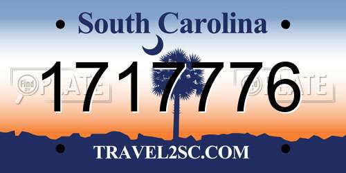 1717776 South Carolina License Plate