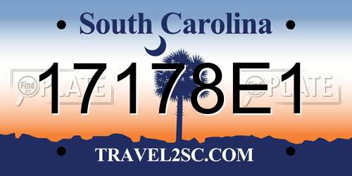 17178E1 South Carolina License Plate