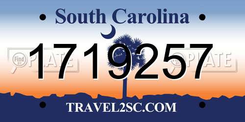 1719257 South Carolina License Plate