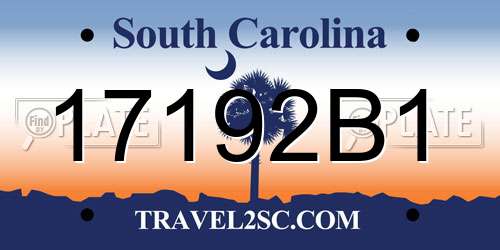 17192B1 South Carolina License Plate