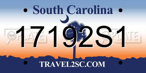 17192S1 South Carolina License Plate