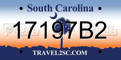 17197B2 South Carolina License Plate