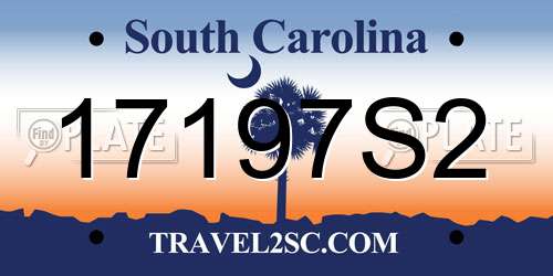 17197S2 South Carolina License Plate