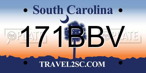 171BBV South Carolina License Plate