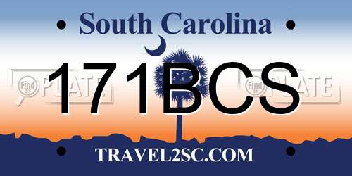 171BCS South Carolina License Plate