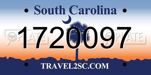 1720097 South Carolina License Plate