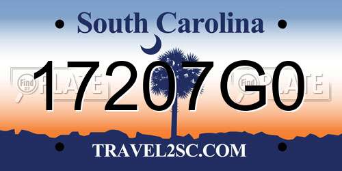 17207G0 South Carolina License Plate