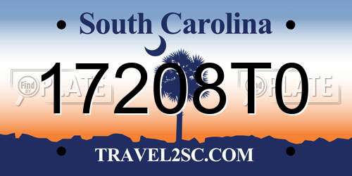 17208T0 South Carolina License Plate