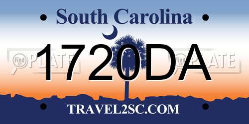 1720DA South Carolina License Plate