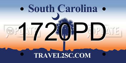 1720PD South Carolina License Plate