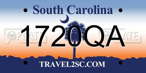 1720QA South Carolina License Plate