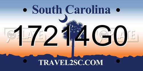 17214G0 South Carolina License Plate