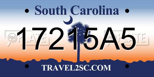 17215A5 South Carolina License Plate